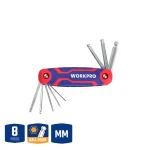 Inbussleutelset  kogelkop uitvouwbaar 8-delig (metrisch)